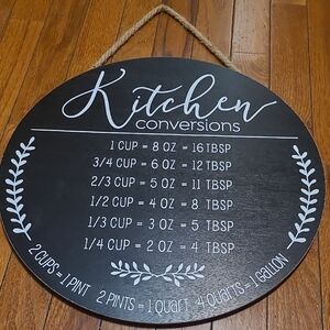 Hobby Lobby Black and White Kitchen Conversion Sign